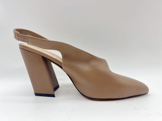 صنادل جلدية ناعمة للسيدات من LT Tan ، مقاس 5 سم ، صندل بكعب عالٍ أنيق 10 بوصة