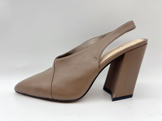 صنادل جلدية ناعمة للسيدات من LT Tan ، مقاس 5 سم ، صندل بكعب عالٍ أنيق 10 بوصة