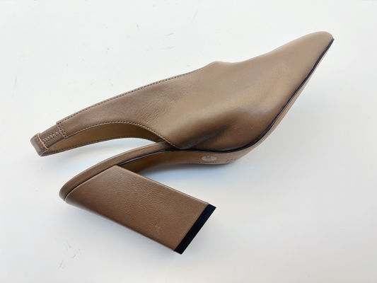 صنادل جلدية ناعمة للسيدات من LT Tan ، مقاس 5 سم ، صندل بكعب عالٍ أنيق 10 بوصة